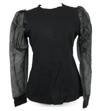 Dámská černá halenka s organzovými rukávy 