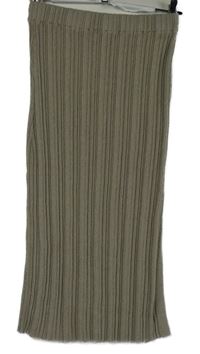 Dámska béžová rebrovaná midi sukňa Primark