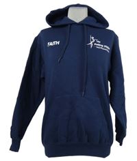 Dámska tmavomodrá mikina s nápismi a kapucňou