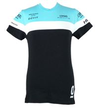 Pánske čierno-světlemodro-biele športové tričko s nápismi