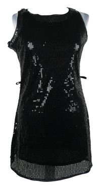 Dámske čierne flitrové tylové šaty TU