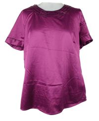 Dámská purpurová saténová halenka s korálky C&A