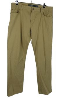 Pánské béžové plátěné stretch kalhoty vel. 38/30 
