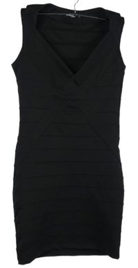 Dámske čierne rebrované púzdrové šaty Page One