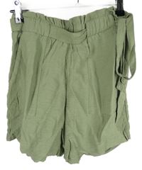Dámske khaki sukňové kraťasy s opaskom New Look