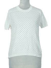 Dámske biele vzorované pletené tričko TU