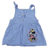 Modré šaty s Minnie a volánikmi Disney