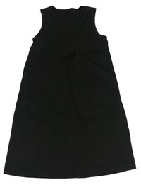 Čierne šaty s mašlou s vreckami Lily & Dan