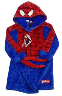 Modro-červený chlupatý župan s kapucí- Spiderman Marvel