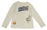 Bílé triko s nápisem Captain America Zara