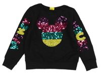 Čierna mikina s Mickey Mousem z flitrů Disney