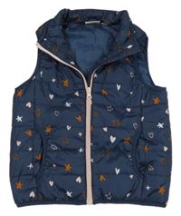 Tmavomodrá šušťáková zateplená vesta s obrázkami Impidimpi