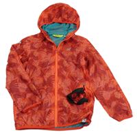 Červená šušťáková jarná funkčná bunda s listami a kapucňou Regatta