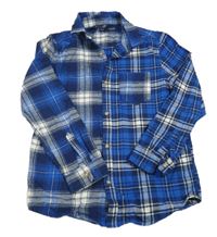 Modro-bílá kostkovaná flanelová košile Next