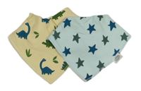 2x slinták žlutý s dinem+ modrý s hvězdami