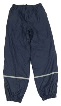 Tmavomodré nepromokavé podšité kalhoty s proužkem 