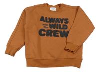 Hnedá mikina s nápisom