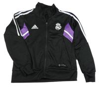 Černo-fialová fotbalová propínací mikina - Real Madrid Adidas