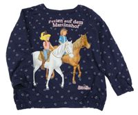 Tmavomodrá mikina so srdiečkami a Bibi a Tina