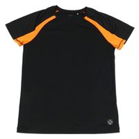 Čierno-oranžové športové funkčné tričko Yigga
