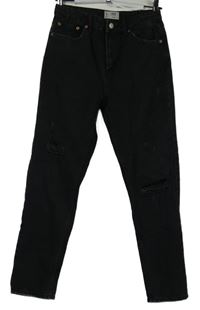 Dámske čierne high waist mom rifle s dírami na kolenou Tally Weijl