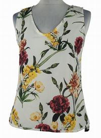 Dámska smotanová blúzka s kvetmi Please