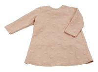 Svetloružové bodkovaná é teplákové šaty H&M