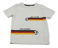 Biele športové tričko s futbalovým loptou Topolino