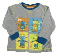 Šedé pyžamové triko s roboty Liegelind