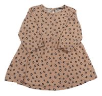 Svetloružová -tmavosivé vzorované úpletové šaty Primark