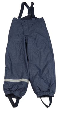 Tmavomodré melírované šusťákové funkční laclové otepovačky s kšandami H&M