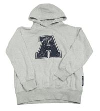 Svetlosivá mikina s písmenem a kapucňou Yigga