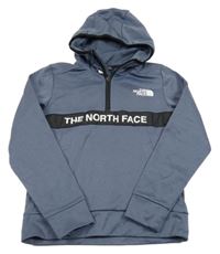 Šedá kostičkovaná thermo mikina s kapucí The North Face