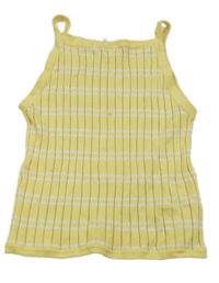 Žluto-bílý pruhovaný pletený top H&M