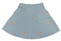 Svetlomodrá pletená sukňa s motýly Primark