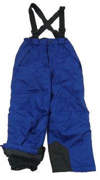 Námořnicky modré šusťákové funkční oteplovačky s kšandami Pocopiano