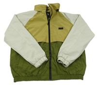 Nové - Olivovo-šedo-khaki šusťáková jarní bunda s ukrývací kapucí Zara