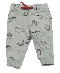 Sivé tepláky s tučňáky C&A