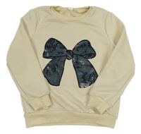 Smotanová mikina s mašlou