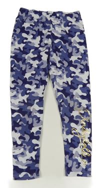 Modro-bílé army legíny s nápisem Pindydoll