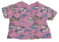 Ružové crop tričko s Kitty Sinsay