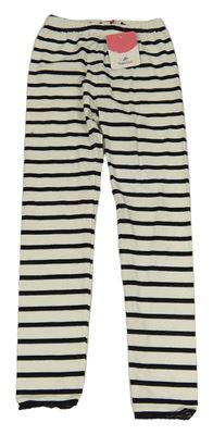 Nové - Smetanovo-černé pruhované legíny Topolino