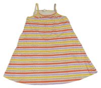 Bielo-farebné bodkovaná é bavlnené šaty Topolino