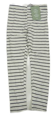 Nové - bielo-tmavomodré pruhované legíny H&M