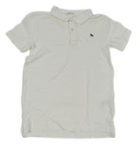 Biele polo tričko s výšivkou H&M