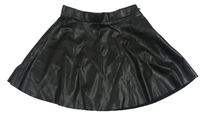 Čierna kolová koženková sukňa H&M