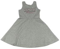 Sivé melírované šaty s nápisom H&M