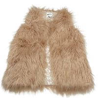 Broskvová kožušinová vesta Mantaray