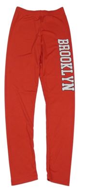 Červené športové legíny s nápisom