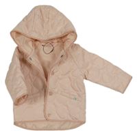 Světlerůžová šusťáková prošívaná zateplená bunda s kapucí Primark